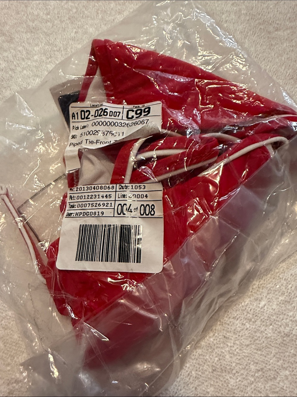 Ralph Lauren Red Tie-Front Girls Swim Bottoms